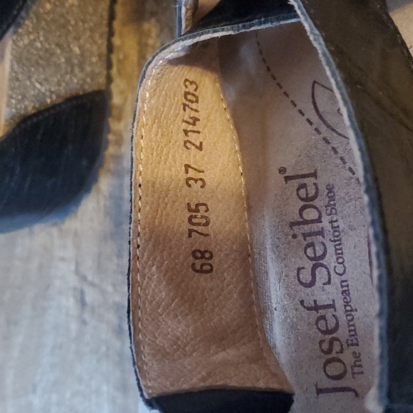 Josef Seibel Meike Leather Kork Wedge Sandals 37 - Picture 7 of 8